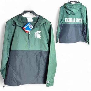 Champion Michigan State Spartans Colorblock Packable Half-Zip Jacket Size Medium